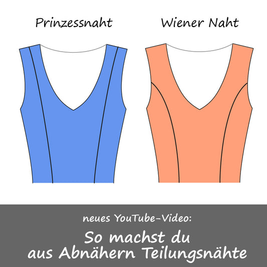 So machst du aus Abnähern Teilungsnähte