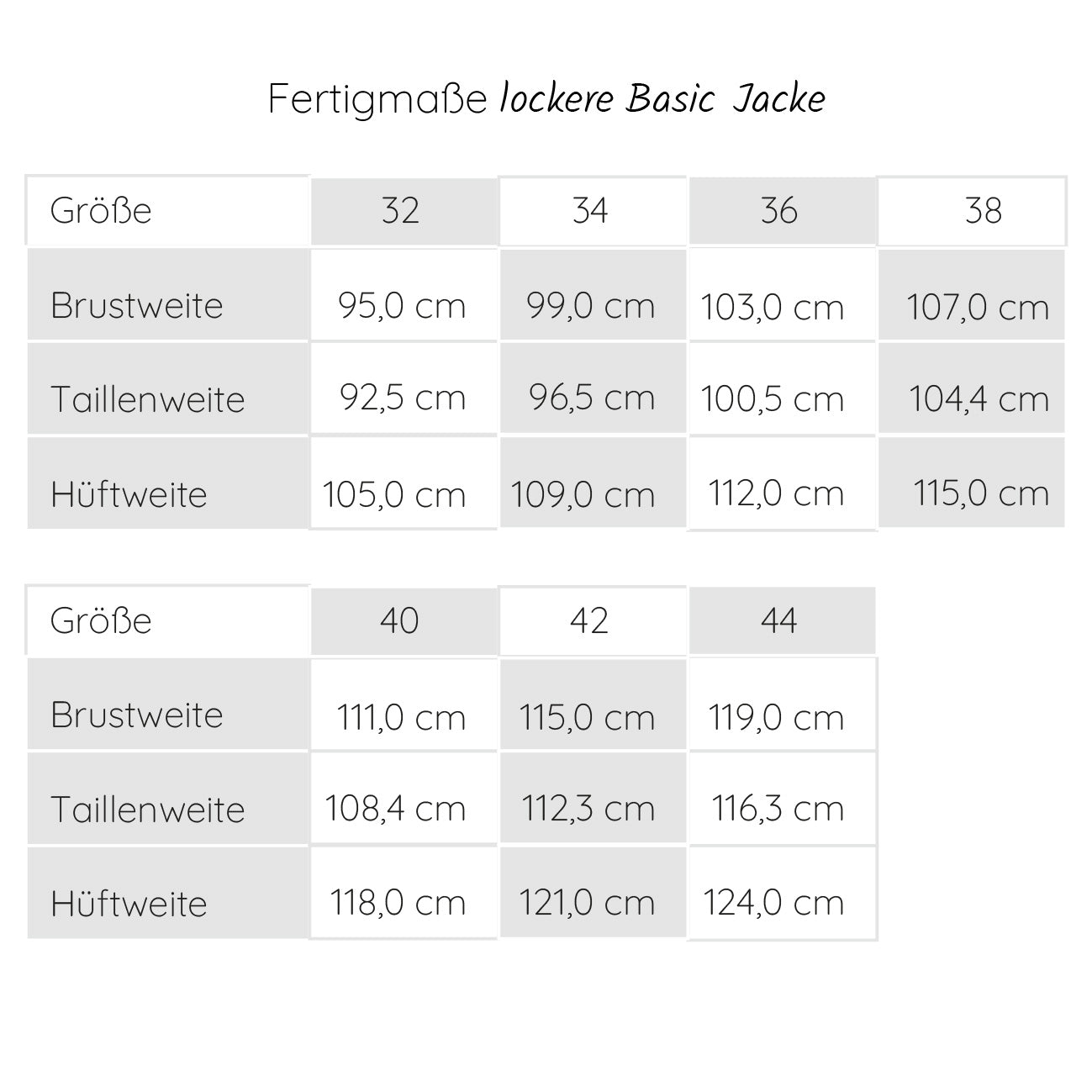 eBook lockere Basic Jacke ohne Abnäher
