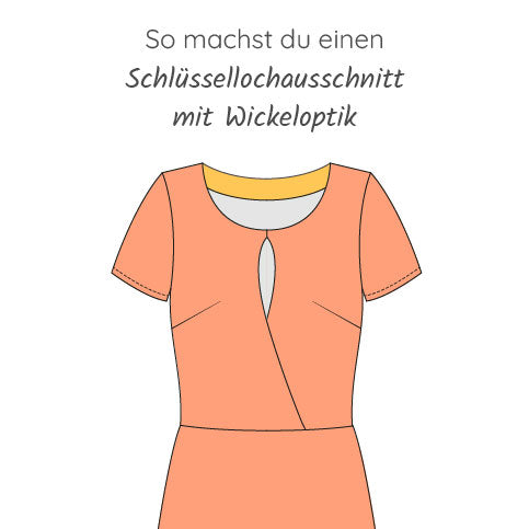 Schlüssellochausschnitt mit Wickeloptik