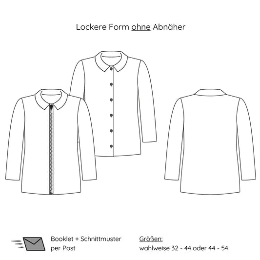 Papierschnitt lockere Basic Jacke ohne Abnäher