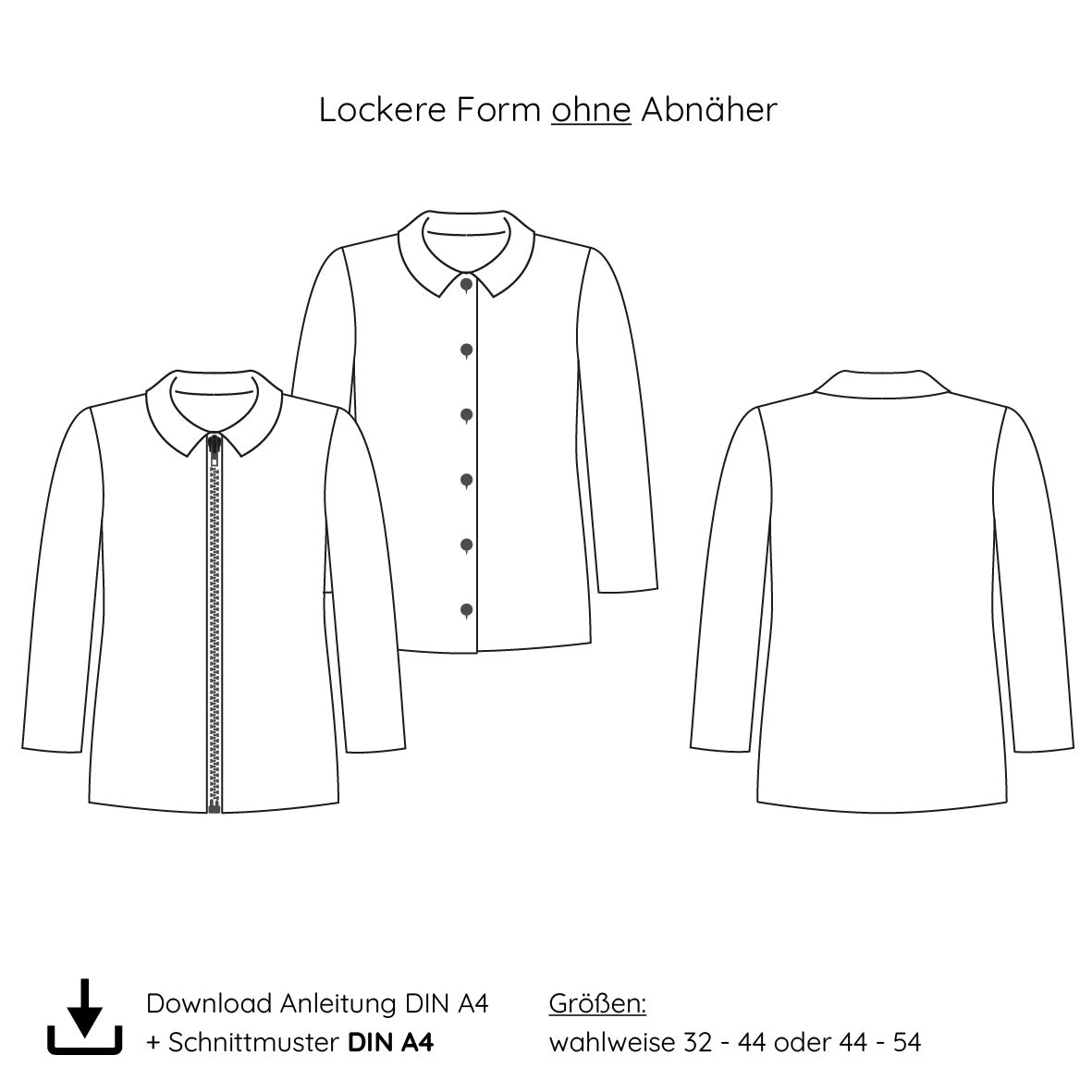 eBook lockere Basic Jacke ohne Abnäher DIN A4