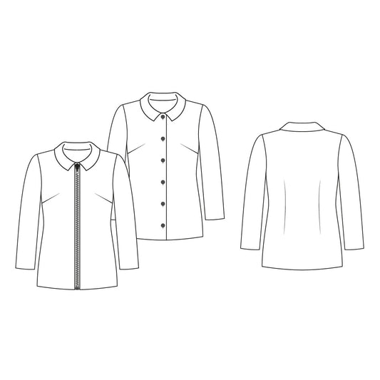 Papierschnitt taillierte Basic Jacke mit Abnähern