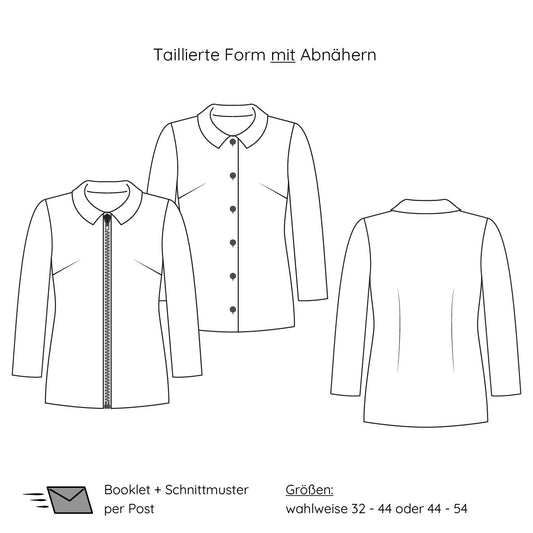 Papierschnitt taillierte Basic Jacke mit Abnähern