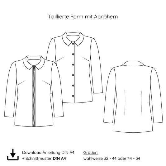 eBook taillierte Basic Jacke mit Abnähern DIN A4
